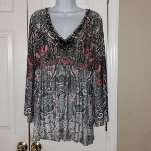 Boston Proper  embellished collar tunic Sz L
